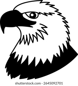 isolate black and white eagle icon vector
