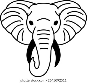 isolate black and white elephant icon vector