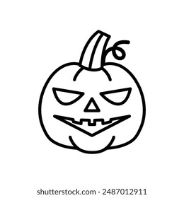 isolate black and white halloween pumpkin flat icon