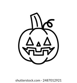 isolate black and white halloween pumpkin flat icon