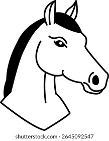 isolate black and white horse icon vector