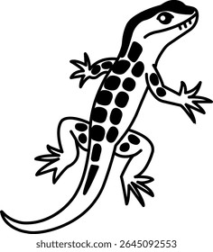 isolar o vetor ícone de lagarto preto e branco
