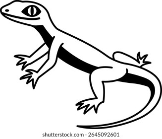 isolar o vetor ícone de lagarto preto e branco
