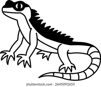isolar o vetor ícone de lagarto preto e branco