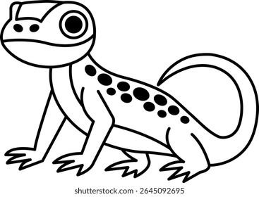 isolar o vetor ícone de lagarto preto e branco