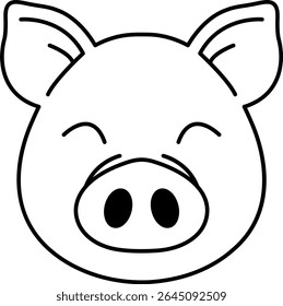 schwarz-weißes Schwein isolieren Symbol Vektor