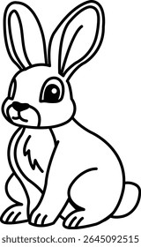 Aislar el Vector blanco y negro del icono del conejo