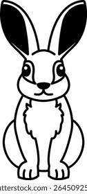 isolate black and white rabbit icon vector