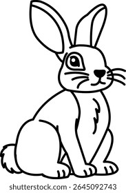 isolate black and white rabbit icon vector