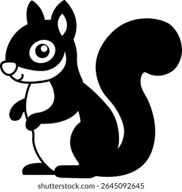isolate black and white squirrel icon vector