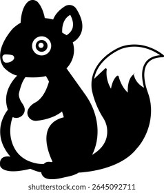 isolate black and white squirrel icon vector