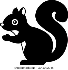 isolate black and white squirrel icon vector