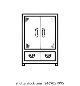 isolate black and white wardrobe on background