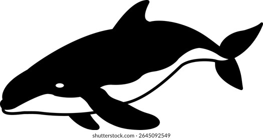 isolate black and white whale icon vector