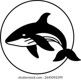 isolate black and white whale icon vector
