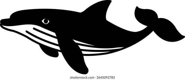 isolate black and white whale icon vector
