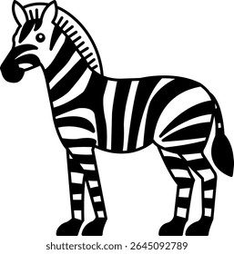 isolate black and white zebra icon vector