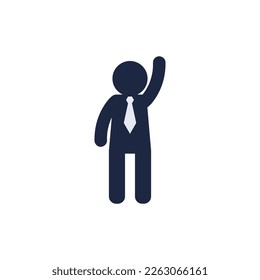 icono plano de una persona aislado en azul