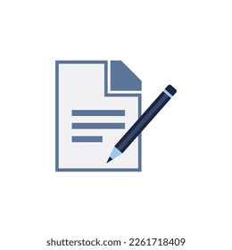 isolate blue and white contract icon symbol