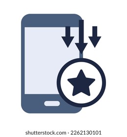 isolate blue and white star coin with phone icon