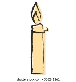 isolate burning lighter on white background
