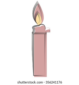 isolate burning lighter on white background