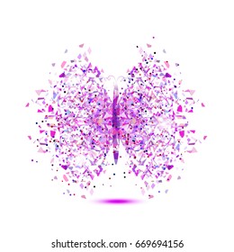 isolate butterfly for your design consist from many particles