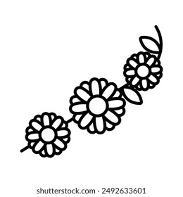 isolate chinese flower flat icon