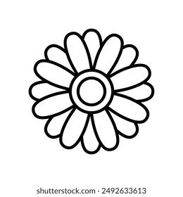 isolate chinese flower flat icon