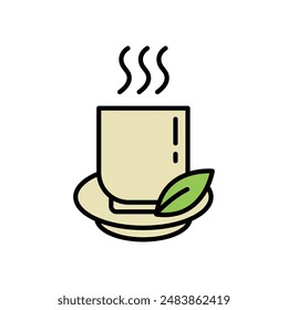 isolate chinese tea cup flat icon