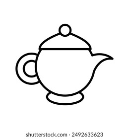 isolate chinese teapot flat icon