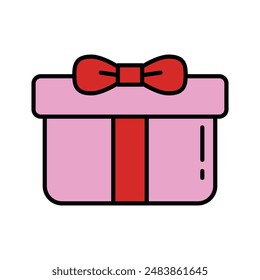 isolate christmas gift box flat icon