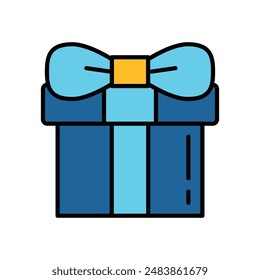 isolate christmas gift box flat icon