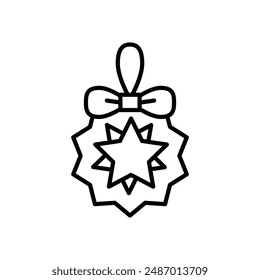 isolate christmas tree ball flat icon
