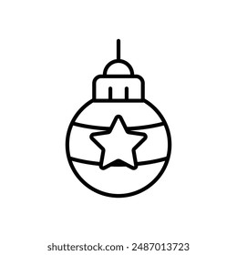 isolate christmas tree ball flat icon