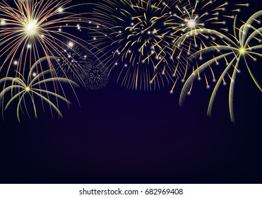 Isolate colorful firework bursting in vector illustration. concept for template to celebrate in new year and Christmas party or greeting card in celebrate event