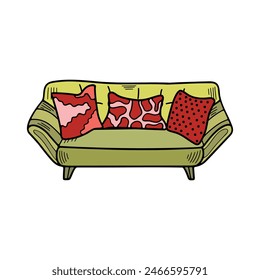 isolate colorful sofa on background