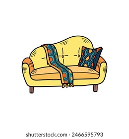 isolate colorful sofa on background
