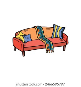 isolate colorful sofa on background