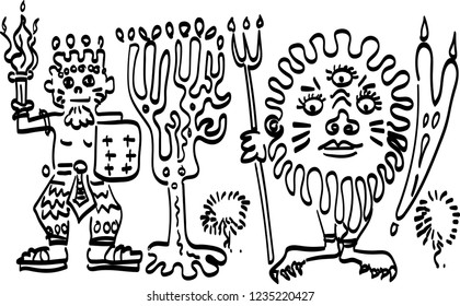 isolate doodle forest monster 