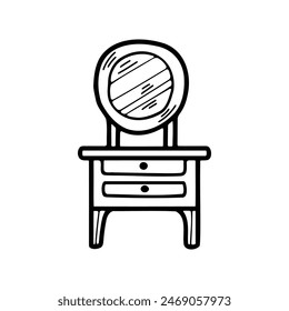 isolate dressing table on background