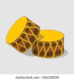 Isolate Drums Illustration  Vector Culture Malay Traditional