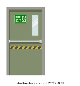 Isolate fire exit door on white background
