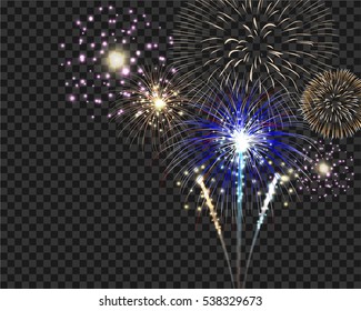 isolate firework bursting in vector illustration. Template for celebration concept