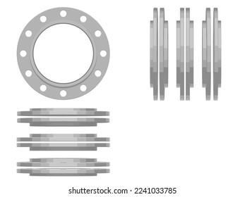 Isolate flange on white background (12 holes)