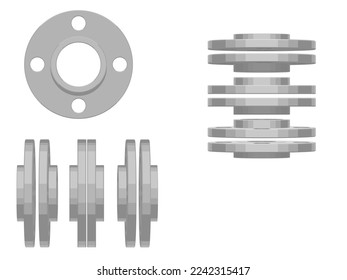 Isolate flange on white background (4 holes)