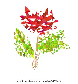 isolate flower consists of many particles