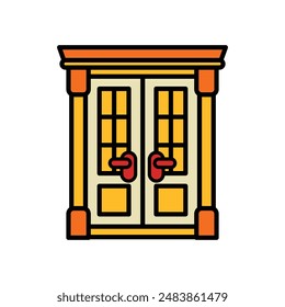 isolate front door flat icon