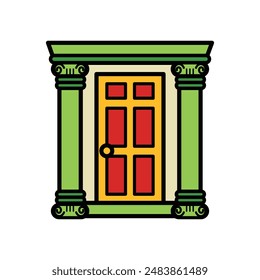 isolate front door flat icon