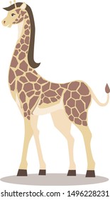 Isolate Giraffe Cartoon Vector with White Background